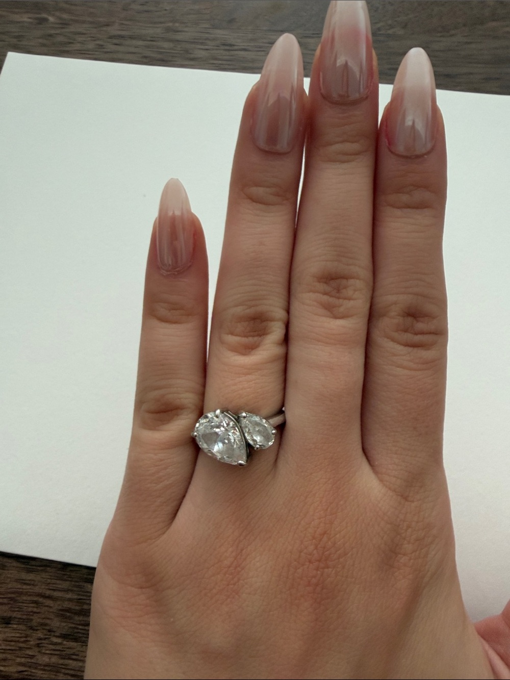 Pear-Cut Double Stone Ring